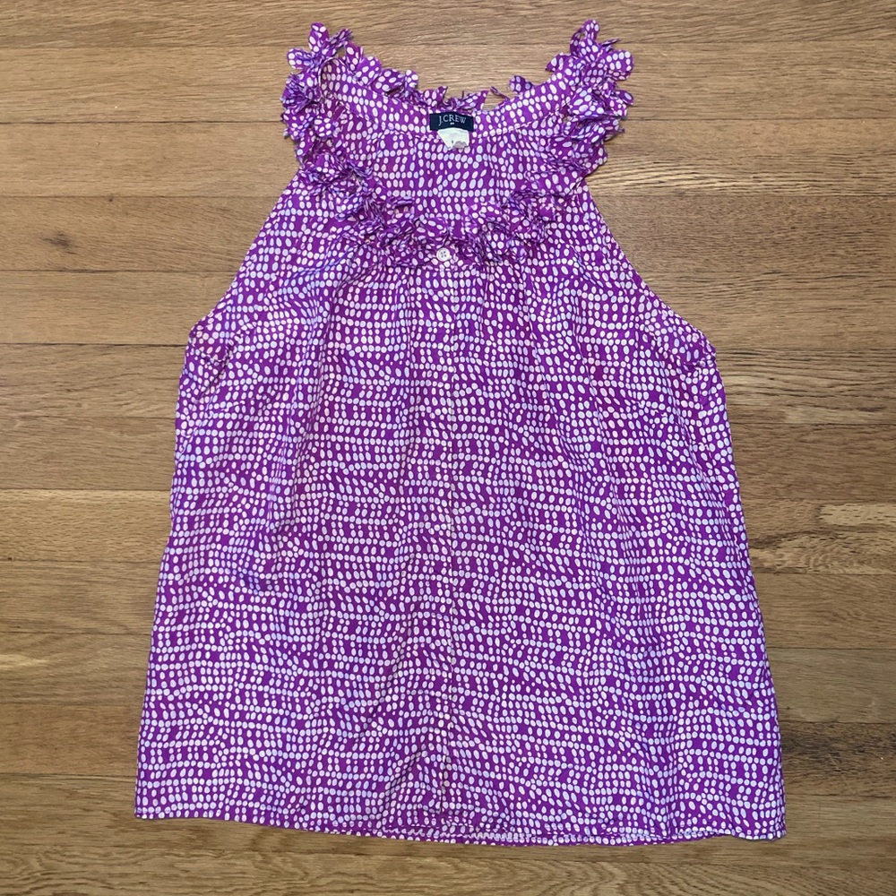 J.CREW - Silk Purple and White Tank Top